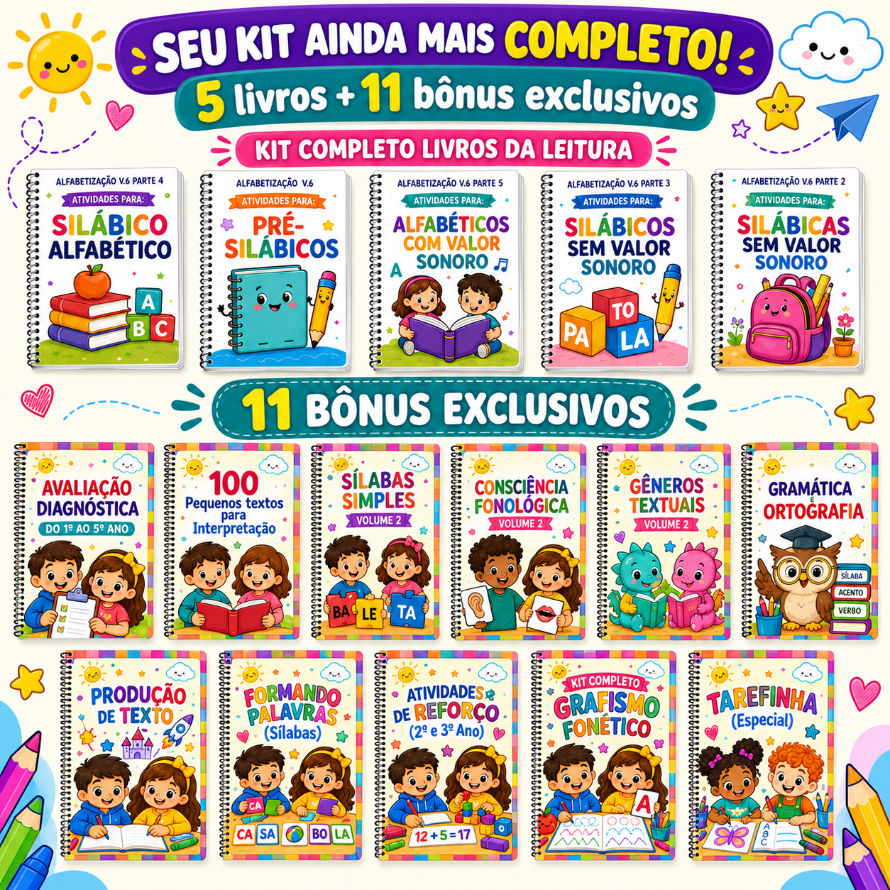 Kit completo com os 11 materiais complementares